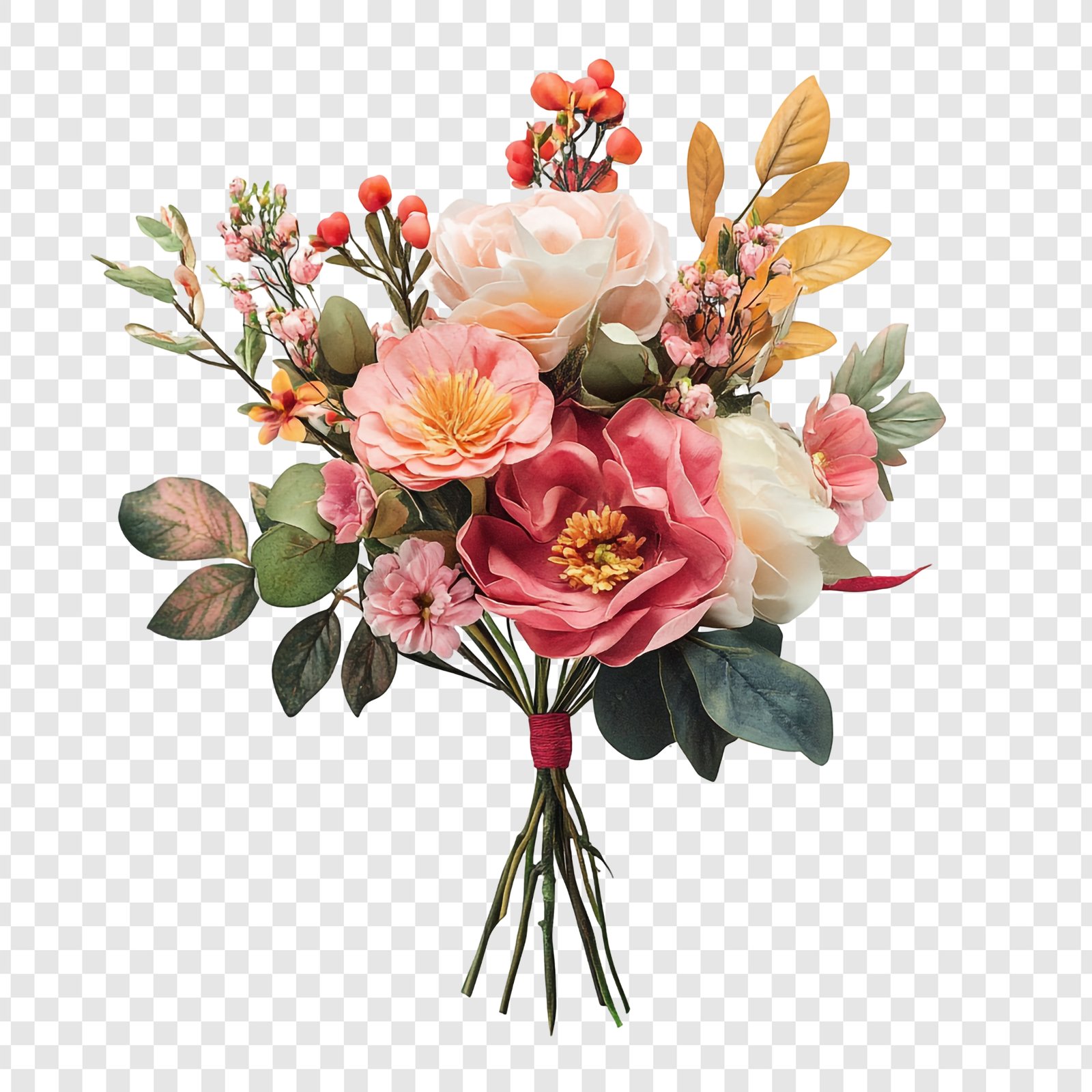 Elegant Pink and Peach Floral Bouquet